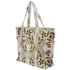 Folk Flowers Print Floral Pattern Ethnic Art Zip Up Canvas Bag by Eskimos