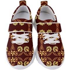 Folk Flowers Print Floral Pattern Ethnic Art Kids  Velcro Strap Shoes