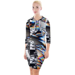 Rainbow Assault Quarter Sleeve Hood Bodycon Dress by MRNStudios