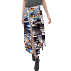 Rainbow Assault Velour Split Maxi Skirt by MRNStudios