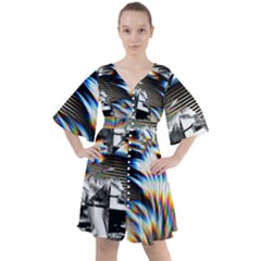 Rainbow Assault Boho Button Up Dress by MRNStudios