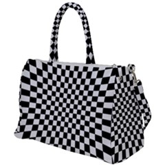 Illusion Checkerboard Black And White Pattern Duffel Travel Bag