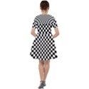 Illusion Checkerboard Black And White Pattern Sailor Dress View2