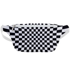 Illusion Checkerboard Black And White Pattern Waist Bag 