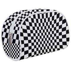 Illusion Checkerboard Black And White Pattern Make Up Case (Medium)