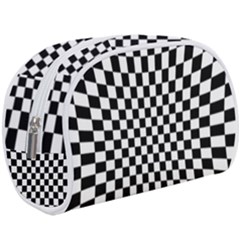 Illusion Checkerboard Black And White Pattern Make Up Case (Large)