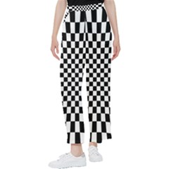 Illusion Checkerboard Black And White Pattern Women s Pants 