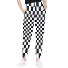 Illusion Checkerboard Black And White Pattern Tapered Pants