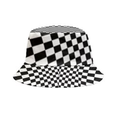 Illusion Checkerboard Black And White Pattern Inside Out Bucket Hat