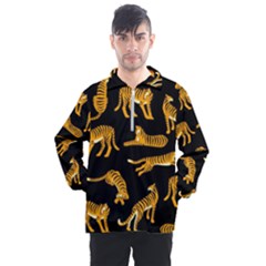 Seamless-exotic-pattern-with-tigers Men s Half Zip Pullover