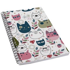 Pattern With Cute Cat Heads 5 5  X 8 5  Notebook