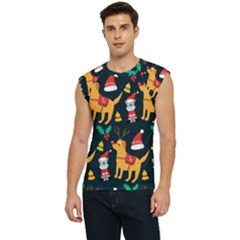 Funny Christmas Pattern Background Men s Raglan Cap Sleeve Tee