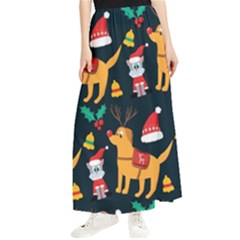 Funny Christmas Pattern Background Maxi Chiffon Skirt