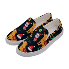 Funny Christmas Pattern Background Women s Canvas Slip Ons by Jancukart