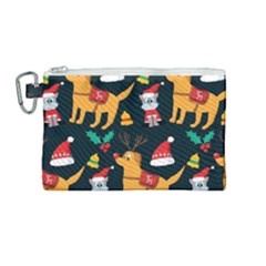 Funny Christmas Pattern Background Canvas Cosmetic Bag (medium) by Jancukart