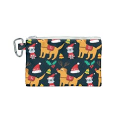 Funny Christmas Pattern Background Canvas Cosmetic Bag (small) by Jancukart