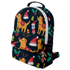 Funny Christmas Pattern Background Flap Pocket Backpack (small) by Jancukart