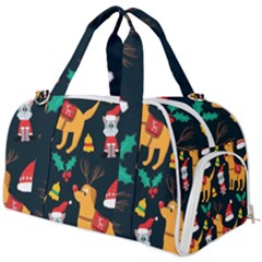 Funny Christmas Pattern Background Burner Gym Duffel Bag