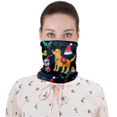 Funny Christmas Pattern Background Face Covering Bandana (Adult)