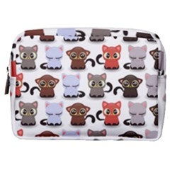 Seamless Pattern With Cute Little Kittens Various Color Make Up Pouch (medium)