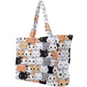 Cute-cat-kitten-cartoon-doodle-seamless-pattern Simple Shoulder Bag View1