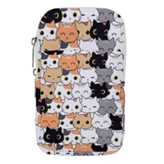 Cute-cat-kitten-cartoon-doodle-seamless-pattern Waist Pouch (small)