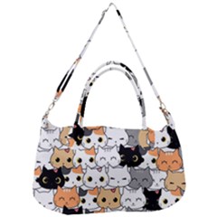 Cute-cat-kitten-cartoon-doodle-seamless-pattern Removal Strap Handbag by Jancukart