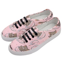 Seamless Pattern Adorable Cat Inside Cup Women s Classic Low Top Sneakers by Jancukart