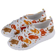 Seamless Pattern With Kittens White Background Women s Lightweight Sports Shoes