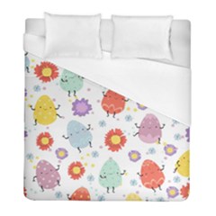 Easter Seamless Pattern With Cute Eggs Flowers Duvet Cover (full/ Double Size) by Jancukart