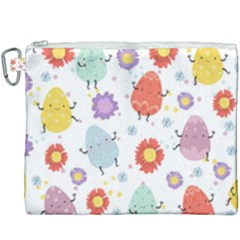 Easter Seamless Pattern With Cute Eggs Flowers Canvas Cosmetic Bag (xxxl) by Jancukart