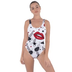 Red Lips Black Heels Pattern Bring Sexy Back Swimsuit
