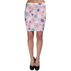 Cute Bunnies Easter Eggs Seamless Pattern Bodycon Skirt by Jancukart