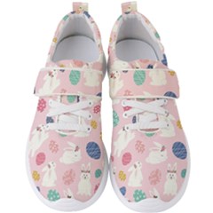 Cute Bunnies Easter Eggs Seamless Pattern Men s Velcro Strap Shoes