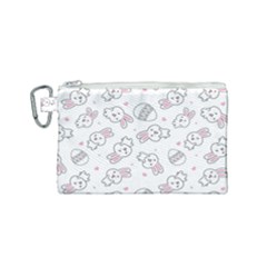 Cute Pattern With Easter Bunny Egg Canvas Cosmetic Bag (small) by Jancukart