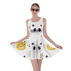 Seamless Pattern Cute Animals Skater Dress