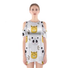 Seamless Pattern Cute Animals Shoulder Cutout One Piece Dress by Jancukart