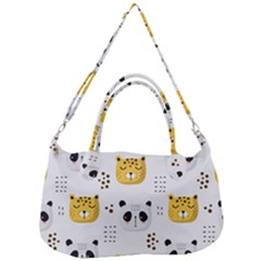 Seamless Pattern Cute Animals Removal Strap Handbag