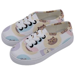 Cute Cat Seamless Pattern Background Kids  Classic Low Top Sneakers