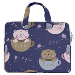 Cute Kittens Sleep Sweetly Mugs Macbook Pro 16  Double Pocket Laptop Bag 