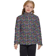 Seamless Prismatic Geometric Pattern With Background Kids  Puffer Bubble Jacket Coat by Jancukart