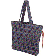 Seamless Prismatic Geometric Pattern With Background Drawstring Tote Bag by Jancukart