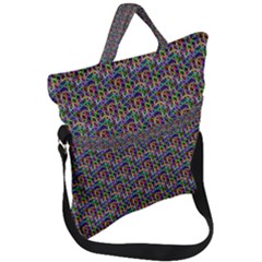 Seamless Prismatic Geometric Pattern With Background Fold Over Handle Tote Bag by Jancukart