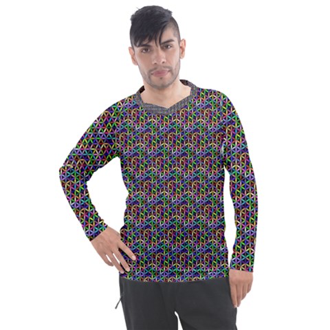 Seamless Prismatic Geometric Pattern With Background Men s Pique Long Sleeve Tee by Jancukart