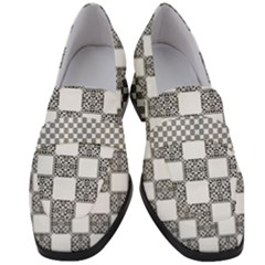 Seamless Tile Derivative Pattern Women s Chunky Heel Loafers