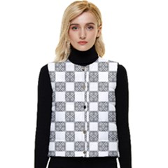 Seamless Tile Derivative Pattern Women s Short Button Up Puffer Vest