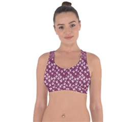 Small Flowers Pattern Cross String Back Sports Bra by Jancukart