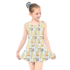 Abstract-pattern Kids  Skater Dress Swimsuit