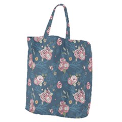 Vintage Flowers Pattern Giant Grocery Tote by Jancukart