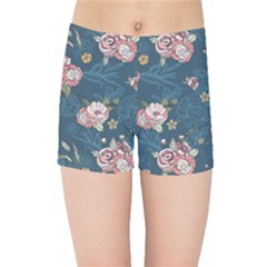 Vintage Flowers Pattern Kids  Sports Shorts